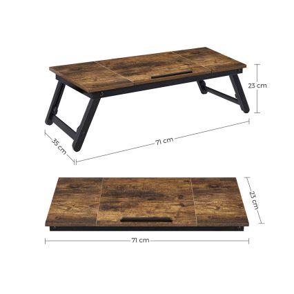 Verstelbare laptoptafel voor in bed LAT bruin/zwart