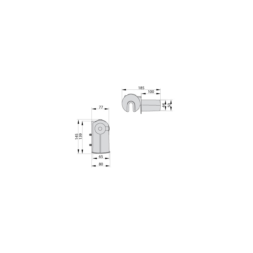 Verstelbare montagebeugel voor straatlamp, IP44, Ø 53–60 mm, grijs