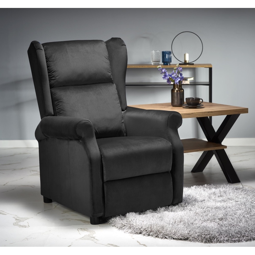 Verstelbare relaxfauteuil RELAXA, zwart