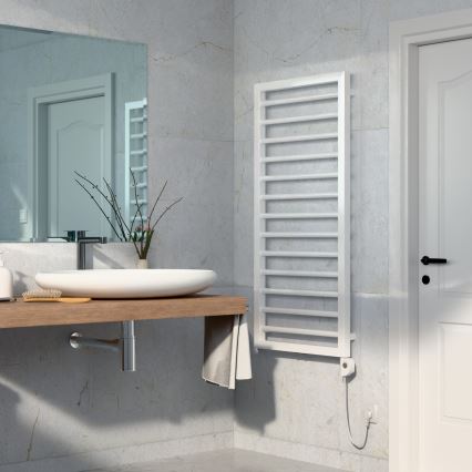 Vertaduro - Badkamerradiator met thermostaat ADEL 600W 128x50 cm wit