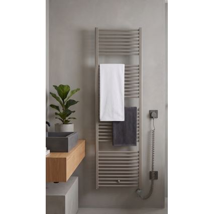 Vertaduro - Badkamerradiator met thermostaat DENISE 800W 178x50 cm taupe