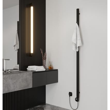 Vertaduro - Badkamerradiator met thermostaat ERDA 400W 180x5 cm zwart