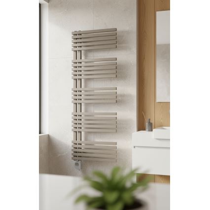 Vertaduro - Badkamerradiator met thermostaat MICHELLE 600W 129x50 cm taupe