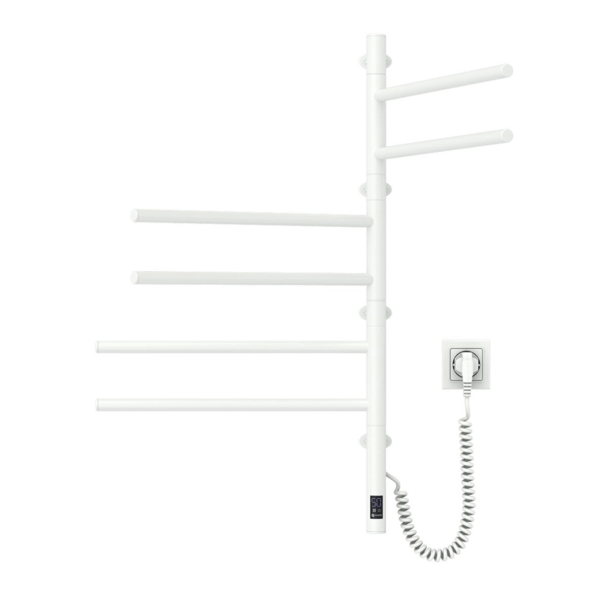 Vertaduro - Elektrische draaibare handdoekdroger met thermostaat ARA 105W/230V 80x49 cm IP44 wit