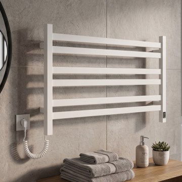 Vertaduro - Elektrische handdoekdroger met thermostaat AVA 181W/230V 50x90 cm IP44 wit links