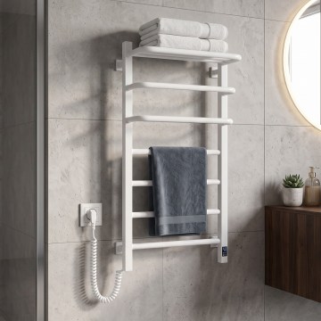 Vertaduro - Elektrische handdoekdroger met thermostaat DOR 155W/230V 80x48 cm IP44 wit links