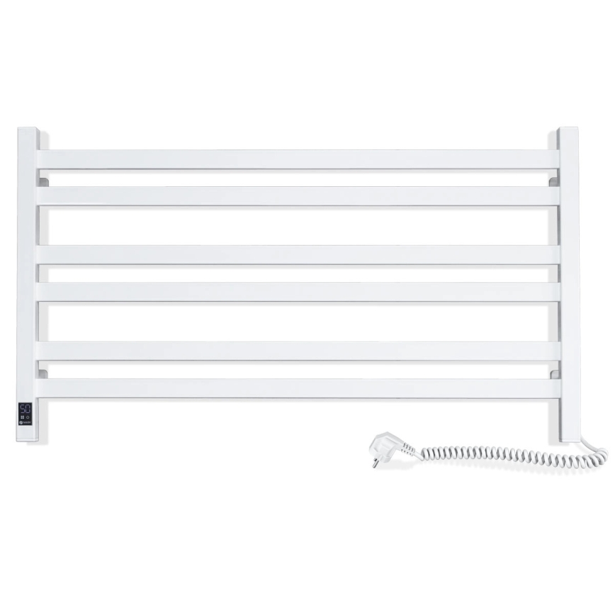 Vertaduro - Elektrische handdoekdroger met thermostaat AVA 181W/230V 50x90 cm IP44 wit rechts