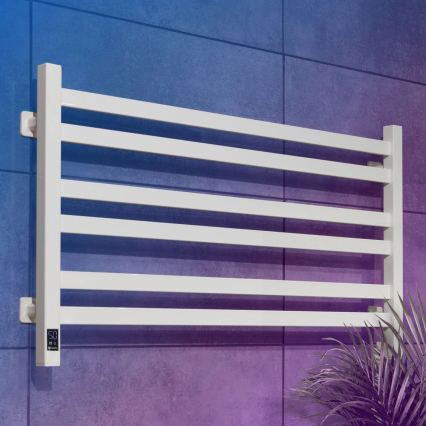 Vertaduro - Elektrische handdoekdroger met thermostaat AVA 181W/230V 50x90 cm IP44 wit rechts