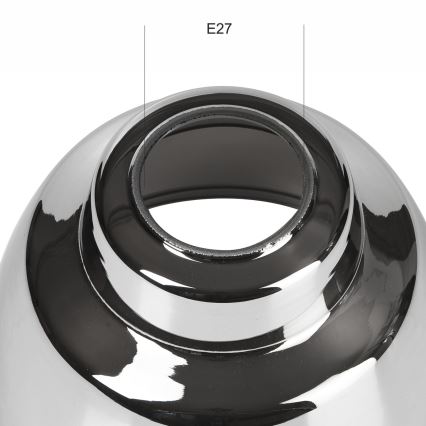 Vervangend glas voor de MARIO E27 kroonluchter, diameter 16 cm, glanzend chroom