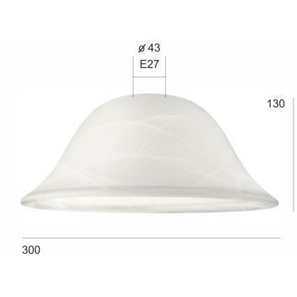 Vervangend glas voor SFERA E27 kroonluchter 130x300 mm wit