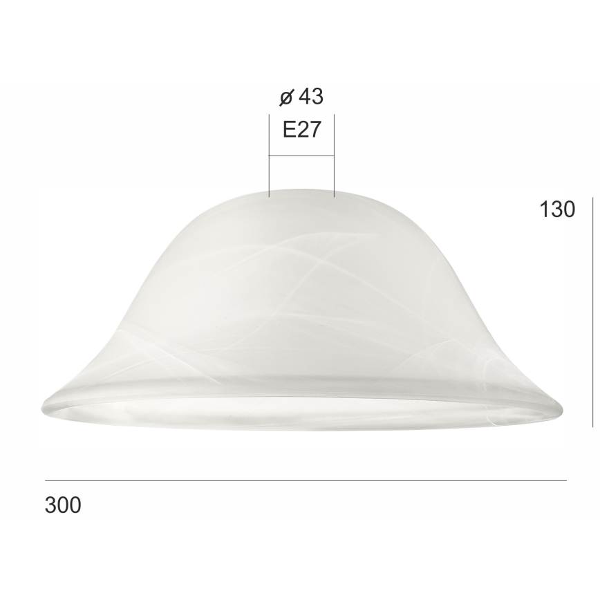 Vervangend glas voor SFERA E27 kroonluchter 130x300 mm wit