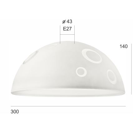 Vervangend glas voor SFERA E27 kroonluchter 140x300 mm wit