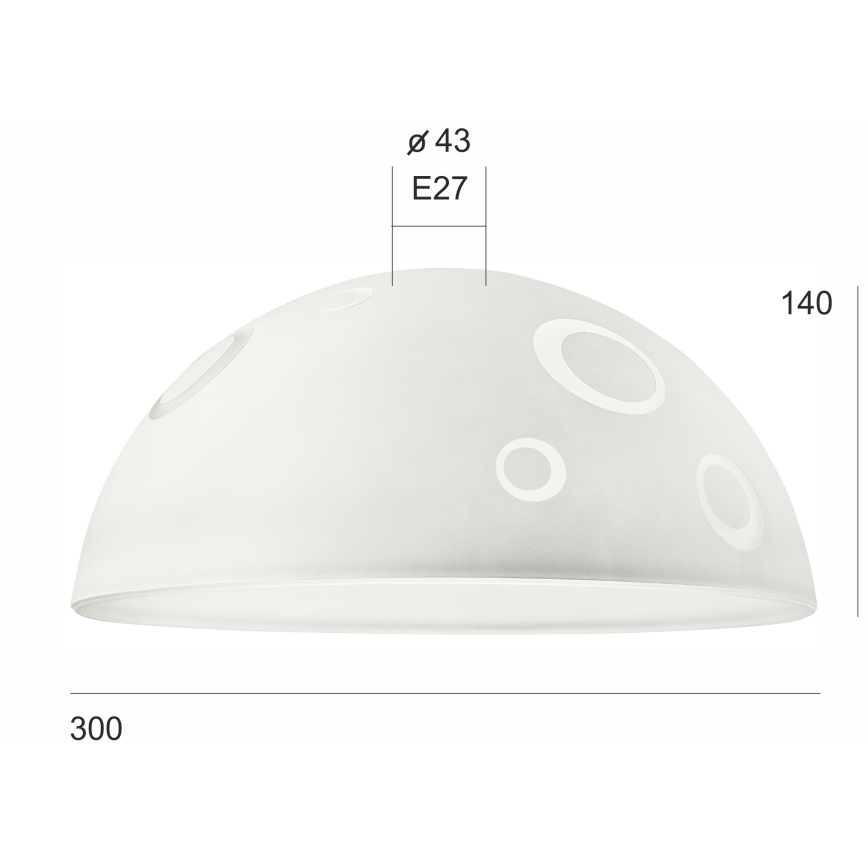 Vervangend glas voor SFERA E27 kroonluchter 140x300 mm wit