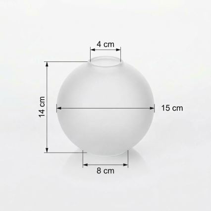 Vervangend glas voor kroonluchter E27 Ø 15 cm, mat wit