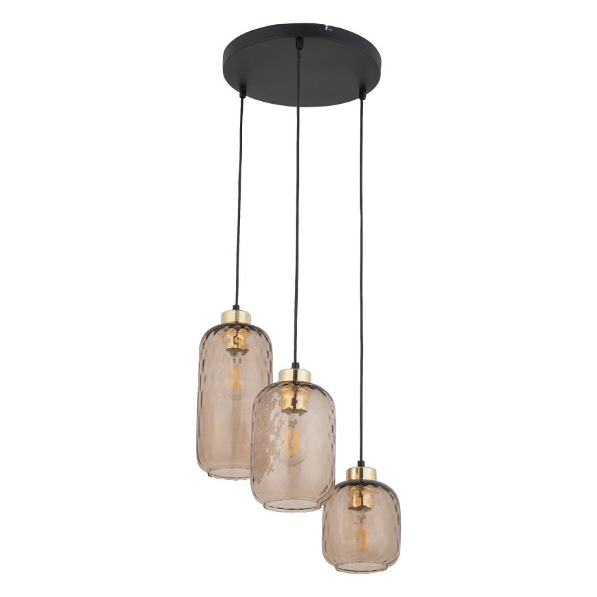 Vervangend glas voor kroonluchter KARO E27 Ø 14 cm rookbruin