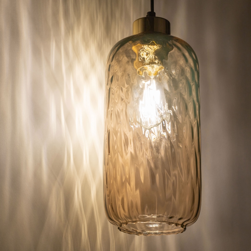 Vervangend glas voor kroonluchter KARO E27 Ø 14 cm rookbruin