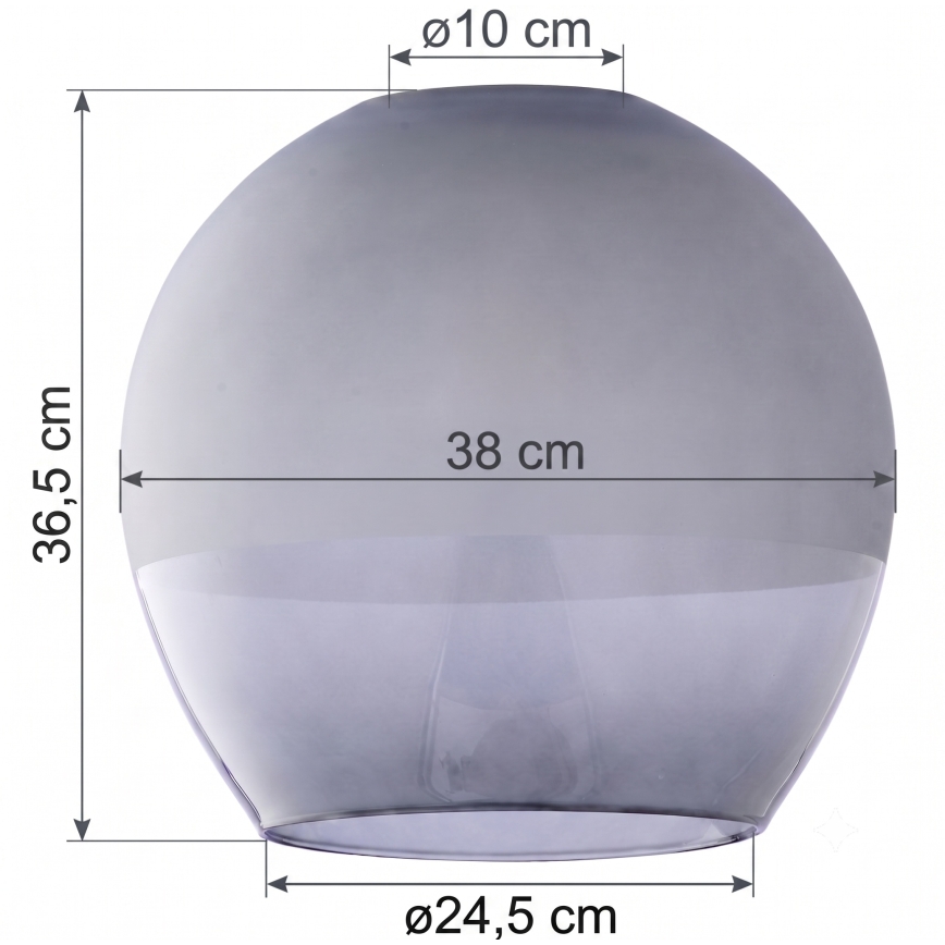 Vervangend glas voor kroonluchter KULA E27 Ø 38 cm, rookgrijs