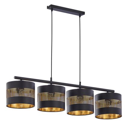 Vervangende lampenkap voor kroonluchter BOGART E27, Ø 16 cm, zwart/goud