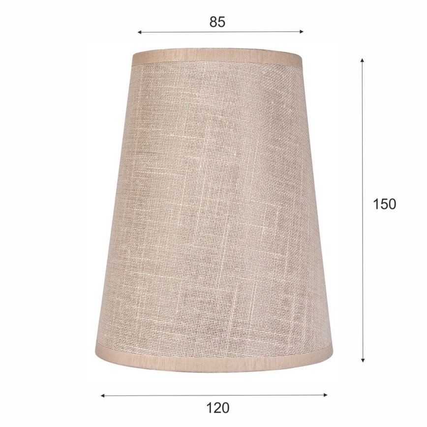Vervangende lampenkap voor kroonluchter en wandlamp ANTONIO E14 150x120 mm beige