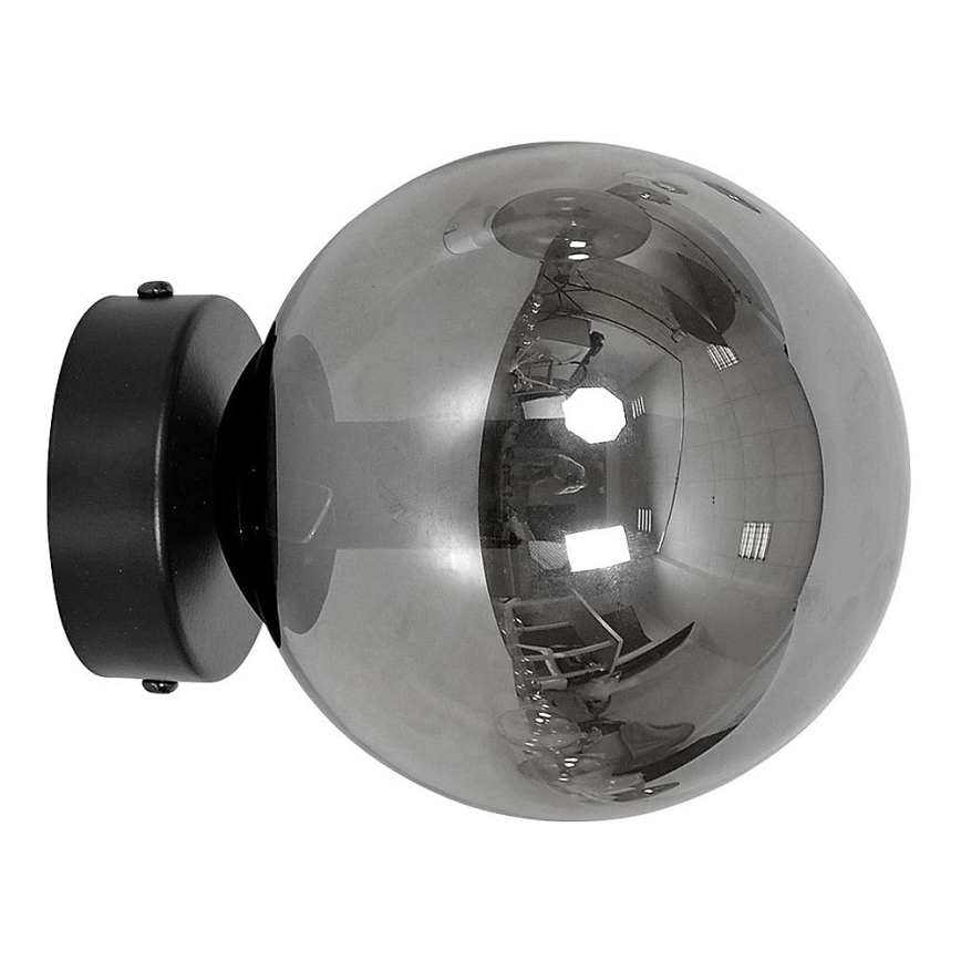 Vervangende lampenkap voor kroonluchter en wandlamp ROSSI diameter 14 cm grijs/gerookt
