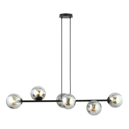 Vervangende lampenkap voor kroonluchter en wandlamp ROSSI diameter 14 cm grijs/gerookt