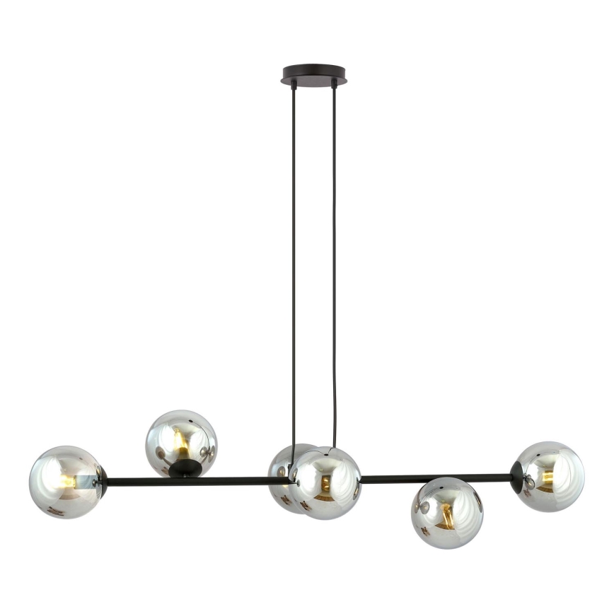 Vervangende lampenkap voor kroonluchter en wandlamp ROSSI diameter 14 cm grijs/gerookt