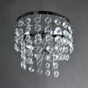 Vervangende lampenkap voor plafondlamp RIM E14, glanzend chroom/helder