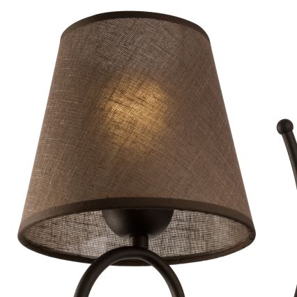 Vervangende lampenkap voor wandlamp LORENZO E27 diameter 16 cm bruin