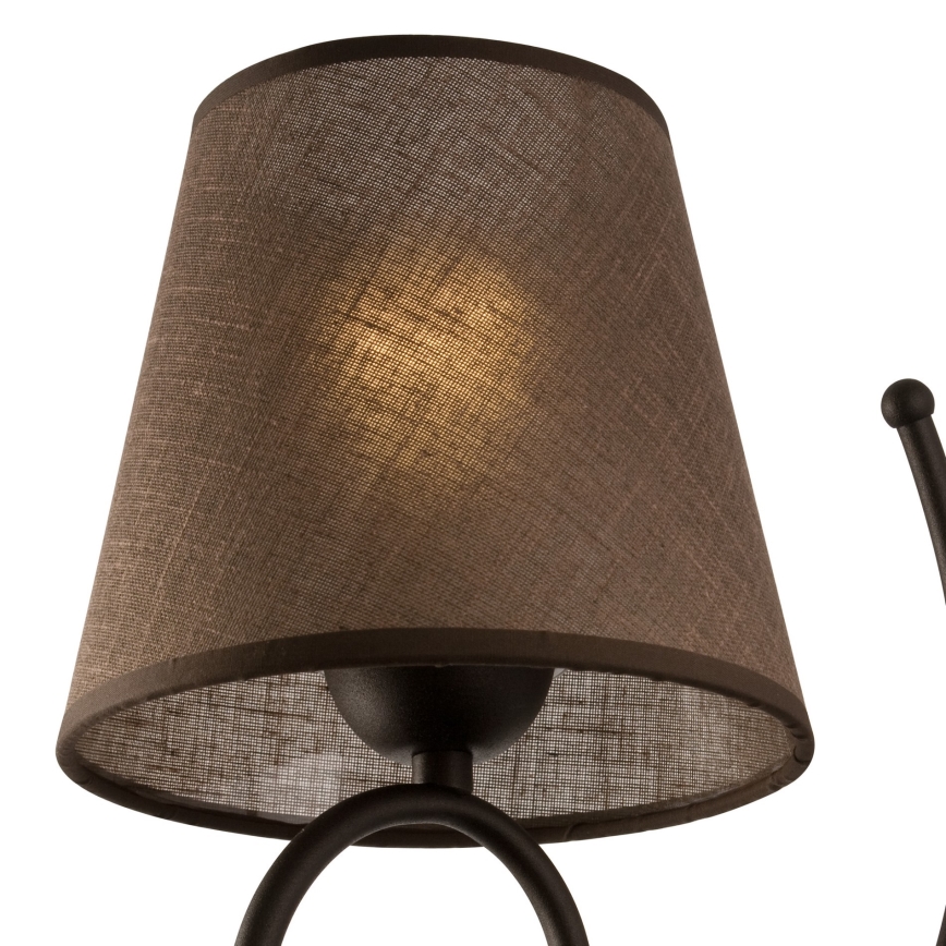 Vervangende lampenkap voor wandlamp LORENZO E27 diameter 16 cm bruin