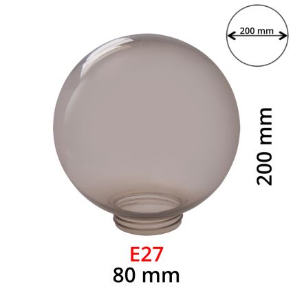 Vervangende rokerige lampenkap voor wandlampen E27 diameter 20 cm