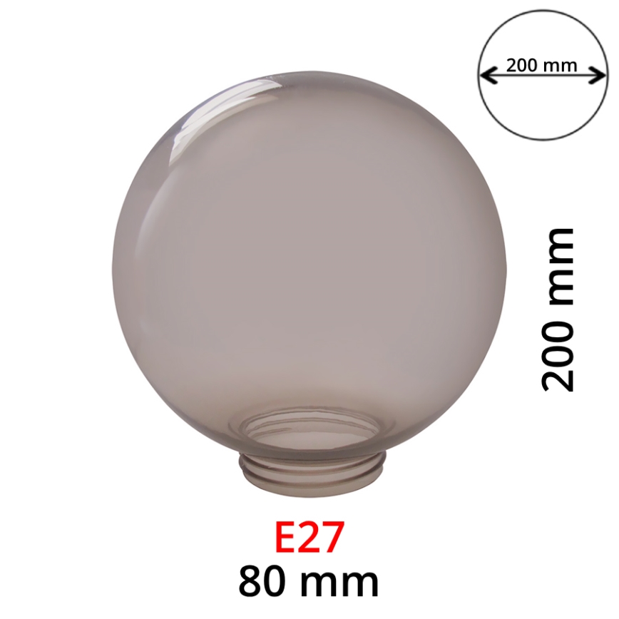 Vervangende rokerige lampenkap voor wandlampen E27 diameter 20 cm