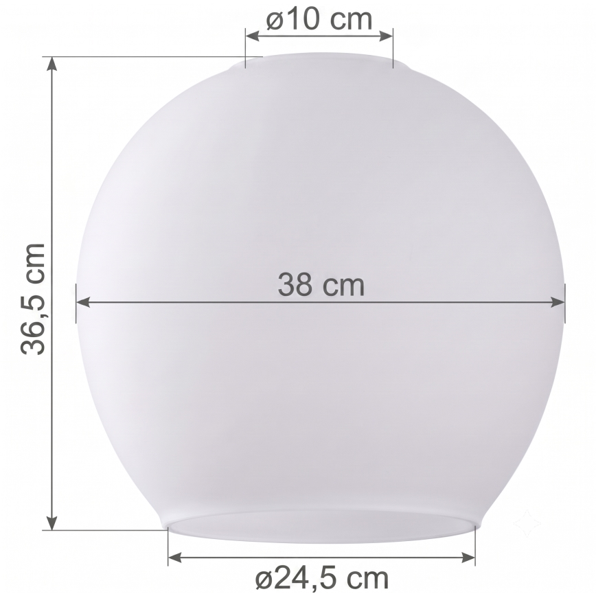 Vervangingsglas voor kroonluchter KULA E27 Ø 38 cm wit/helder