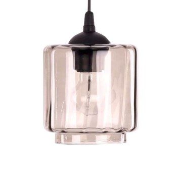 Vervangingsglas voor kroonluchter POBO E27, Ø 15 cm, rookbeige
