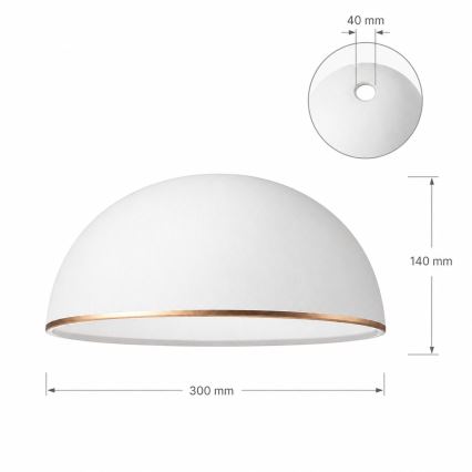 Vervangingsglas voor kroonluchter RETRO, ANTICO E27 Ø 30 cm, wit/brons