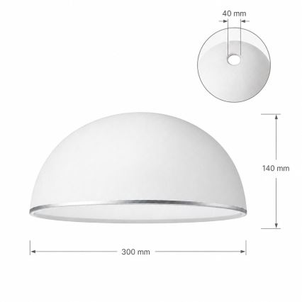 Vervangingsglas voor kroonluchter RETRO, ANTICO E27 Ø 30 cm, wit/zilver