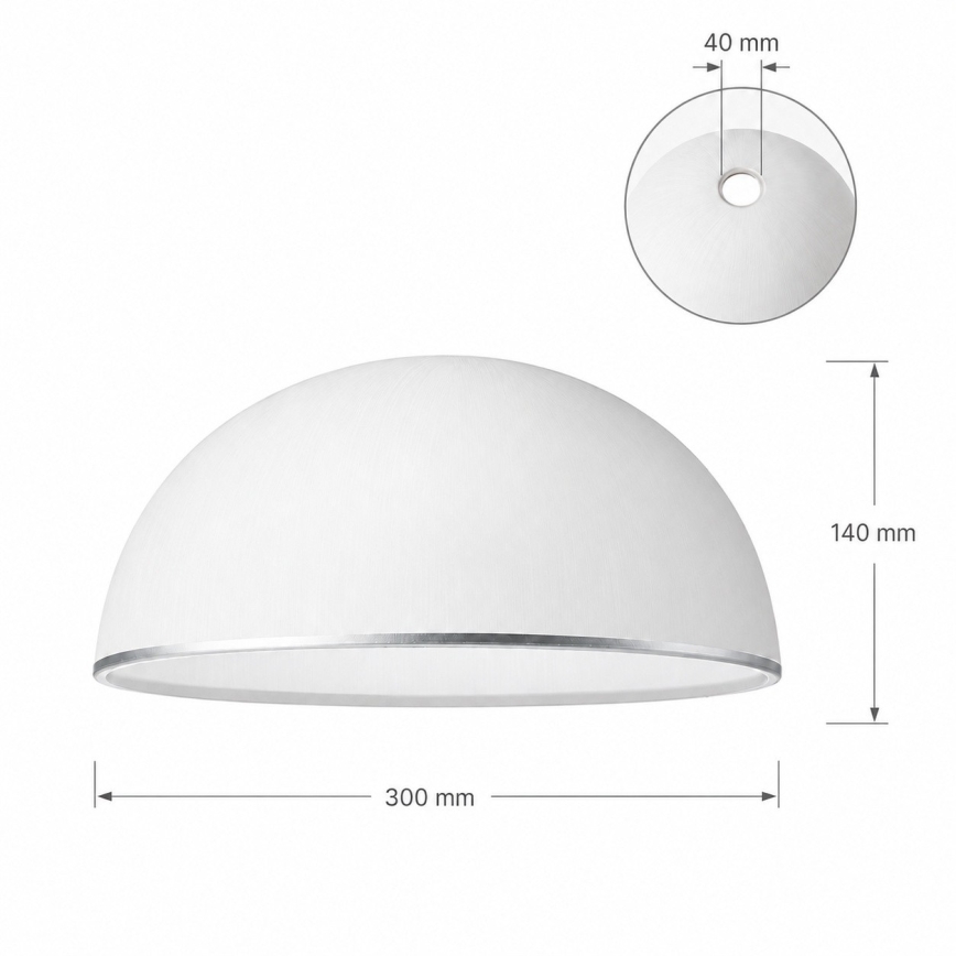 Vervangingsglas voor kroonluchter RETRO, ANTICO E27 Ø 30 cm, wit/zilver