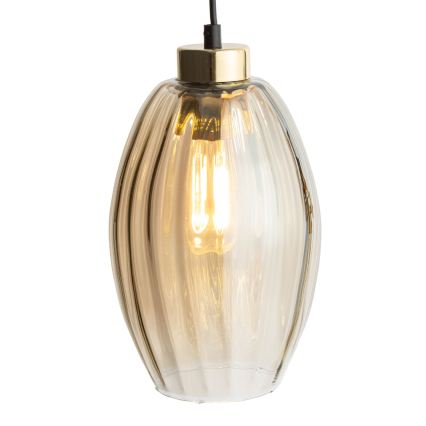 Vervangingsglas voor kroonluchter SEBO E27, Ø 17 cm, rookbeige