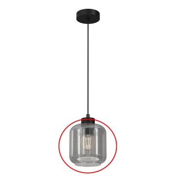 Vervangingsglas voor kroonluchter SOMBRA E27, Ø 16 cm, rookgrijs