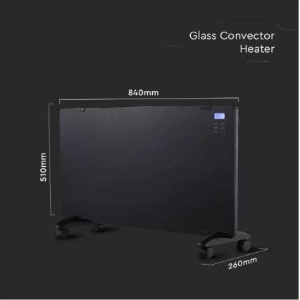 Verwarming 2000W/230V LCD scherm IP24 + AB