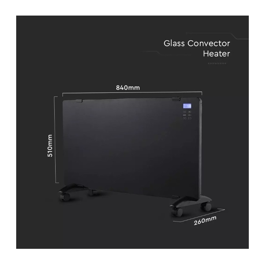 Verwarming 2000W/230V LCD scherm IP24 + AB