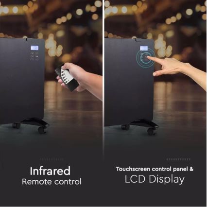 Verwarming 2000W/230V LCD scherm IP24 + AB