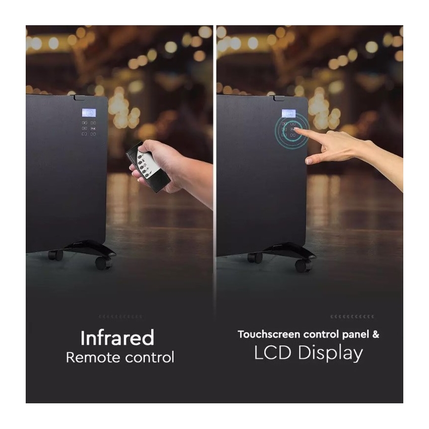 Verwarming 2000W/230V LCD scherm IP24 + AB