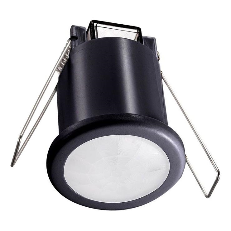 Verzonken bewegingssensor PIR 360° 400W/230V zwart