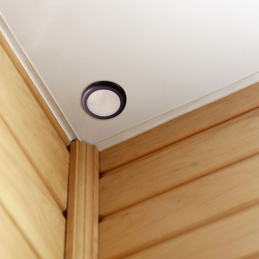 Verzonken bewegingssensor PIR 360° 400W/230V zwart