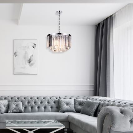 VETRO kroonluchter aan ketting 5xE14/60W/230V glanzend chroom