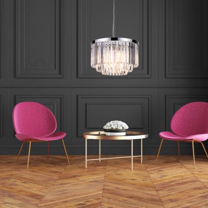 VETRO kroonluchter aan ketting 5xE14/60W/230V glanzend chroom