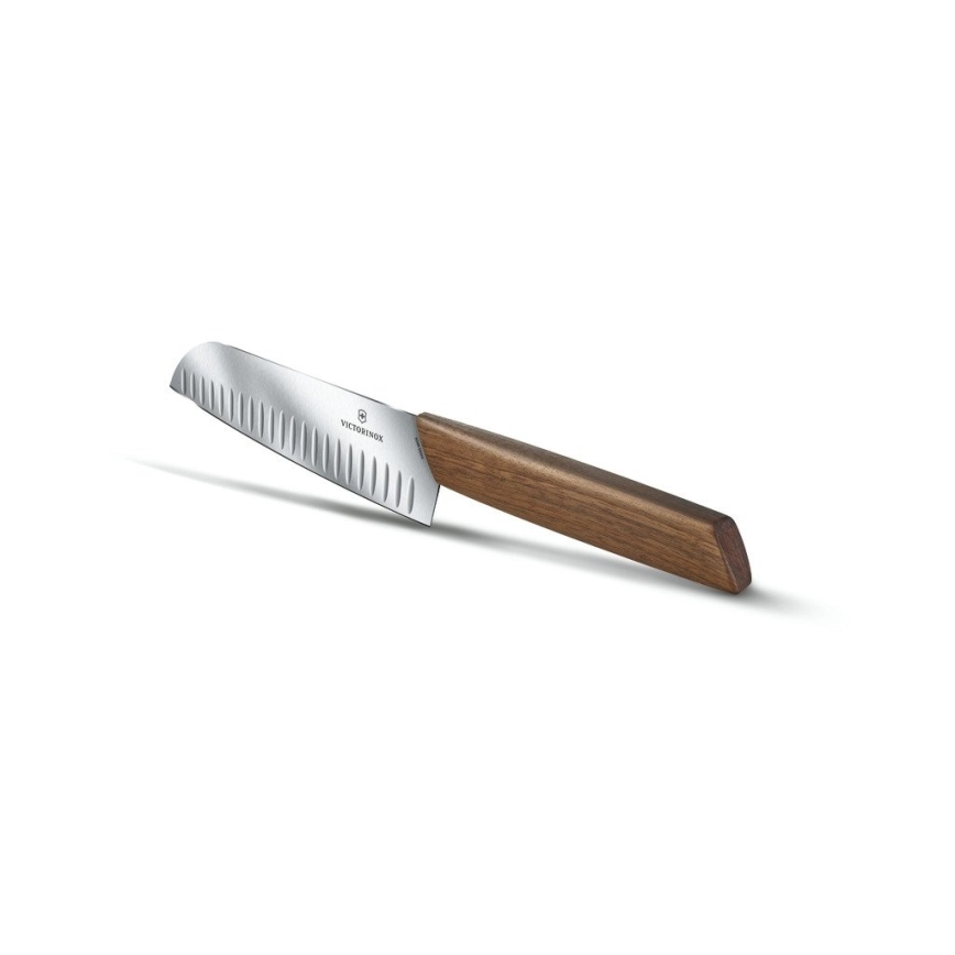 Victorinox - Santoku keukenmes SWISS MODERN 17 cm notenhout