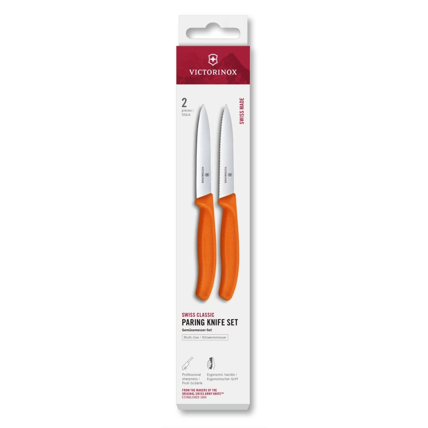 Victorinox - Set groentemessen SWISS CLASSIC 10 cm, 2 stuks, oranje