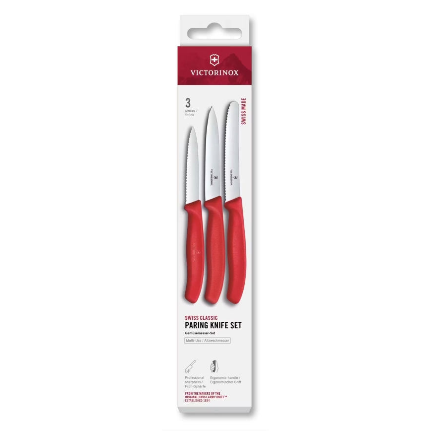 Victorinox - Set groentemessen SWISS CLASSIC, 3-delig, rood
