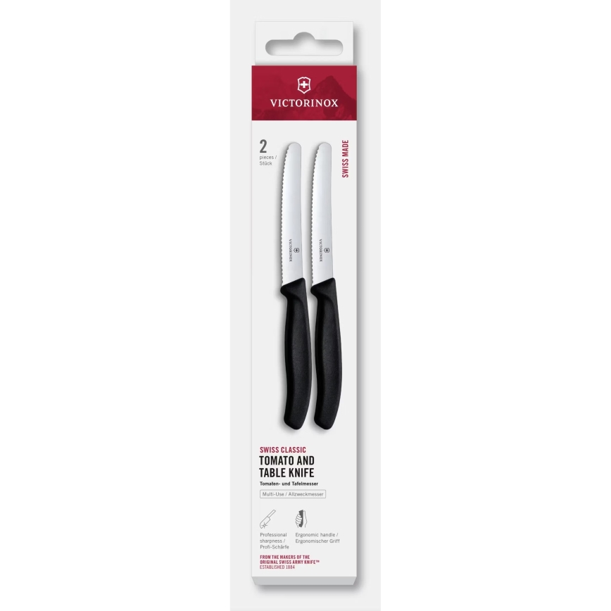 Victorinox - Set van 2 groentemessen SWISS CLASSIC 11 cm, zwart